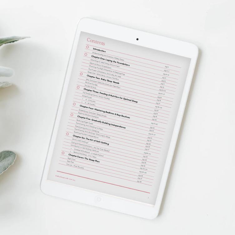 Baby Sleep Progam Contents Page
