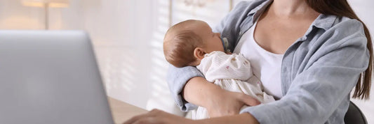 Mother researching baby sleep consultants