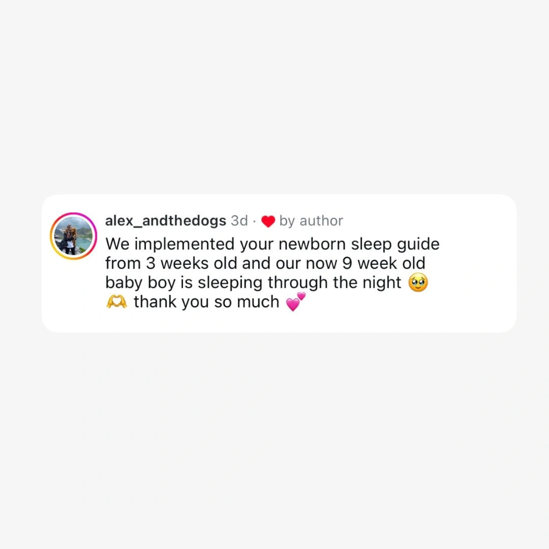 Client testimonial Alex shares she implementer the Newborn Sleep Guide by Baby Sleep Code at 3 weeks and now her 9 month old sleeps through the night