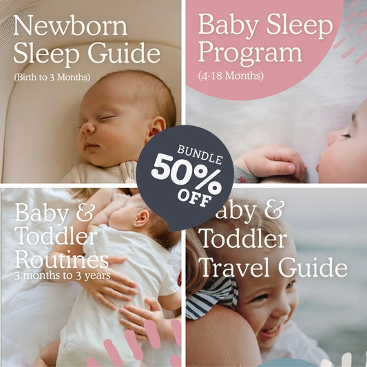 Collage of Baby Sleep Guides. Best baby sleep guides. Bundle offer save 50%