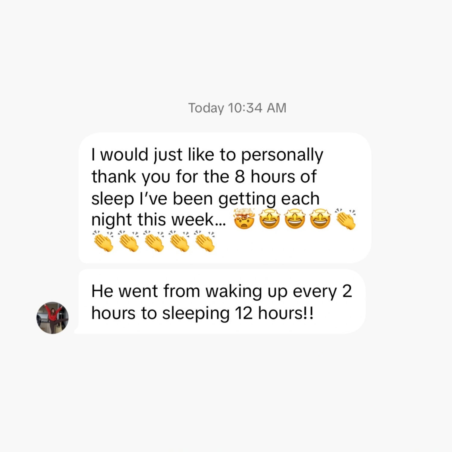 Baby Sleep Code review message